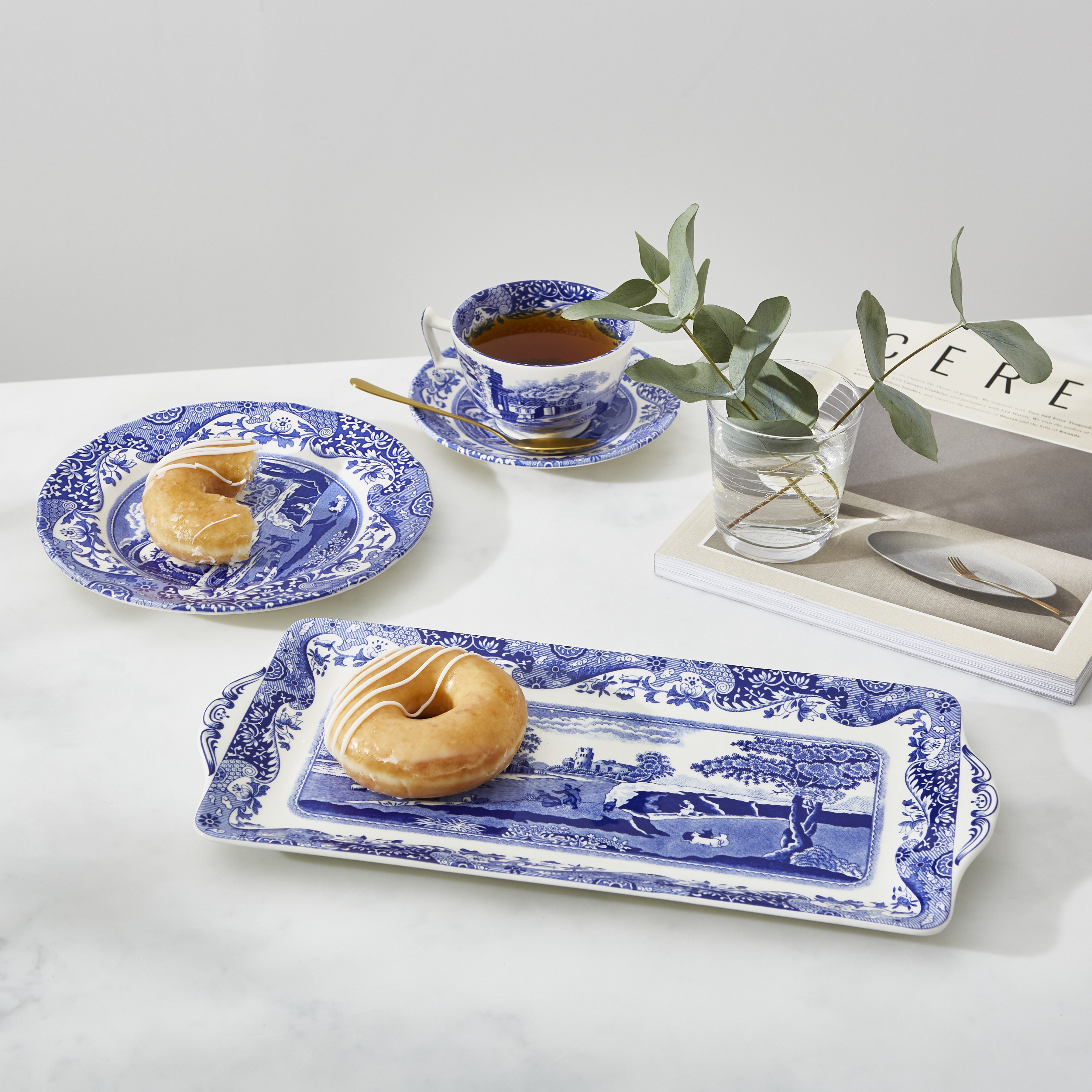 Blue Italian Ceramic Platter image number null